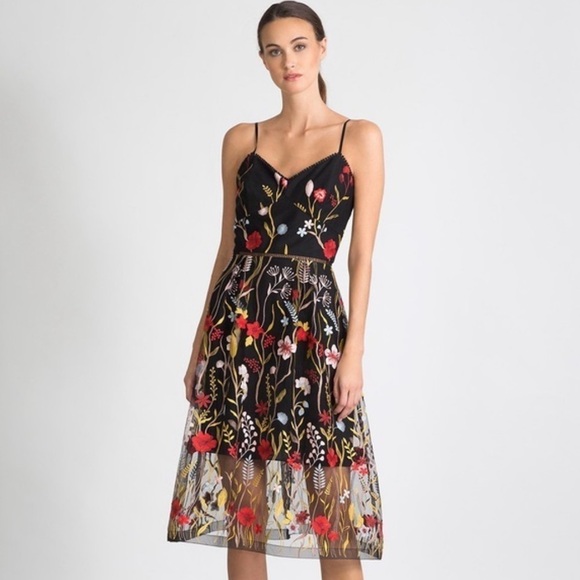 Shoshanna Honoria Embroidered Midi Dress - Picture 2 of 8